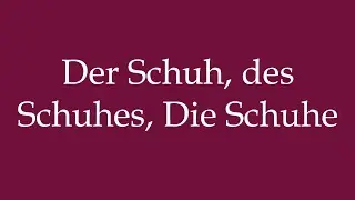 How to Pronounce ''Der Schuh, des Schuhes, Die Schuhe'' Correctly in German