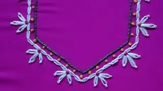Simple and beautiful neck and borderline hand embroidery design