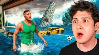 Un MEGA TSUNAMI DESTRUYE mi CASA en GTA 5! 🌊🏡 (Pel&iacute;cula)