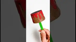 Easy Spooky Dessert Idea🍫💀Halloween Chocolate Ice Cream with Bloody Decoration #halloween #chocolate