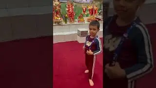 Kid enjyoing his first temple visit 🥰 Meeting so many Gods 💕