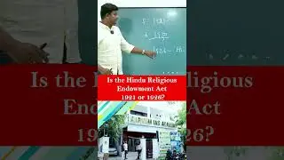 Is the Hindu Religious Endowment Act 1921 or 1926? | Indian Economy #shorts