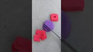 Kinetic Sand Press & Cut 🔴🟣 | Oddly Satisfying ASMR Short
