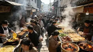 Nanjing Morning Market Walk &ndash; Fried Rice Cakes, Pancakes & Crowds