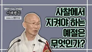 사찰에서 지켜야 하는 예절은 무엇인가? [법안스님의 신심문 신해행증 1회]