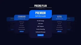 3D Pricing Plan Carousel Slider using Materialize CSS