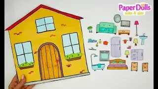 HOW TO MAKE DOLLHOUSE FOR PAPER DOLLS DRAWING FURNITURE FOR KIDS