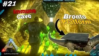 Making a bronto platform and exploring new cave | ARK: SURVIVAL EVOLVED MOBILE | (EP-21)
