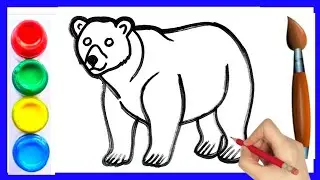 How to draw bear drawing for kids । Toddlers । Easy animals drawing video । भालू का चित्र । 