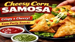 Cheezy Corn Samosa | Crispy & Gooey Party Snack Recipe