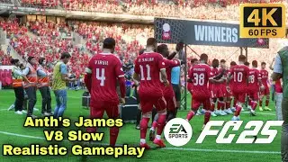 FC 25 REALISTIC GAMEPLAY | 4K | LIVERPOOL VS PALACE | FA COMMUNITY SHIELD | ANTH JAMES MOD V8 SLOW