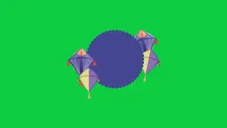 Decorative Circle Frame with Kite Border | Animation | Green Screen