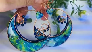 Polymer clay  Earrings with Amazing Faux Opal Stone. Part 2