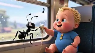 Baby and Ant on Train 🚆🐜👶 | Cute Kids Story | Fun Cartoon for Toddlers
