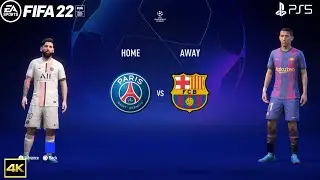 FIFA 22 PS5 | PSG Vs Barcelona | Ft. Di Maria,Lewandowski | Champions League 2022/23 | 4k Gameplay