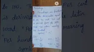 Define Percentage With Example - Maths / Percentage / 🖋🖋🖋
