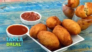 Cheesy Paneer Bread Rolls by Tarla Dalal
