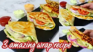 3 मज़ेदार Veg Wrap जिसे खाकर लोग आपकी तारीफ करे | 3 Amazing Veg Wrap | Wrap Hacks | kitcehn kraft