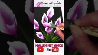 Rosa Blumen malen 🎨😻 #beautiful #flowerpainting #tutorial