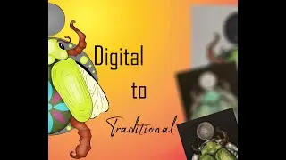 Digital to traditional x3 - Christmas beetle Dear Anoplognathus