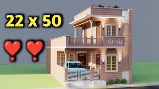 22x50 4 Bedroom With Car Parking House Design,3D Best House PLan,Makan Ka Naksha