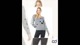 CHASER Intarsia Hearts Long Sleeve Crew Neck Pullover M