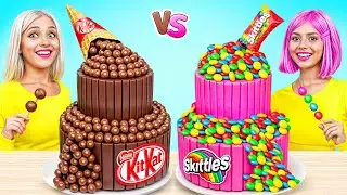 Desafio de Decora&ccedil;&atilde;o de Bolos Rico vs. Pobre | Chocolate comest&iacute;vel caro vs. barato por RATATA POWER