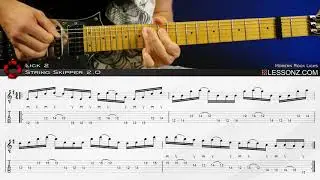 Modern Rock Licks by Lessonz.com - Lick No. 2 - Speed 2 - Key: E Minor