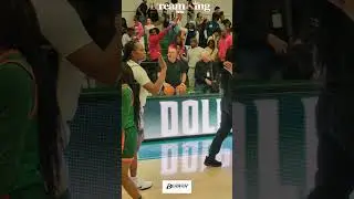 JU Lady Dolphins and FAMU Lady Rattlers shaking hands after game. JU wins