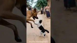 Dog vs Cats 🐈 fight #wildlife #road #nature #village #doglife #dog #dogshorts #funny #wildanimals