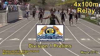 2019 TF - CIF-ss Prelims (D1) - 4x100 (Boys, All Heats)