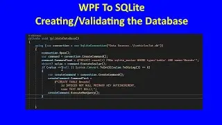 WPF with SQLite Part2, ViewModel and database validation MVVM