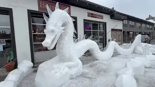 McCall Winter Carnival sculptures showcase Sharlie the lake monster