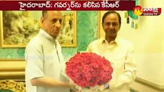 KCR Meet Governor ESL Narasimhan | Hyderabad