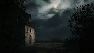 Stormy Night at the Old Stone House Ambience | Distant Rolling Thunder, Fresh Wind Sounds | 1 HOUR