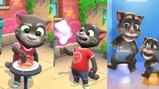 Two tom cat vs tom 2 funny 🤣😺 cat game #talkingtom2 #tom2 #tomcat #game 