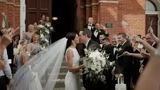 Bride and groom have gorgeous lavender exit | Iowa Wedding Film