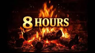 🔥 8 Hours of Fireplace 🔥 Cozy Fire Crackling Sounds | Relaxing Background, Sleep, Study, Ambience