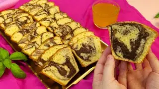 Folosiți o cană de 250 ml! Chec pufos marmorat, foarte gustos și aromat!