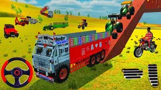Drive JCB with unloading stone 🪨 from dumper 🏗️ truck in game #truck #JCB #tractor #gameingvideos