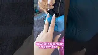 Fullset with deep French and glitter lines 💅 