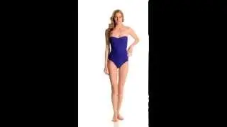 Robin Piccone Yolanda Pleated Bandeau One Piece | SwimOutlet.com