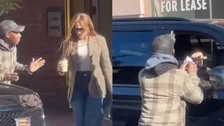 Jennifer Lopez donates money to homeless man during New York City ...