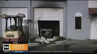 Fire damaged Opa-locka laundry service facility