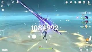 C0 1 Million Damage Eula using 4* Weapon (Full Damage buffs)