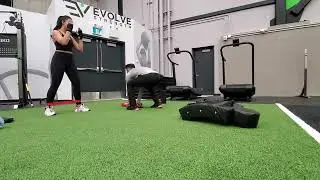 Fitness kickboxing session with TRX Rip Trainer