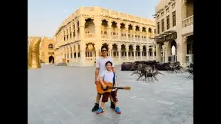 Father and Son Singing One Day In Times of Covid-19 Social Distancing #souqwaqif #visitqatar