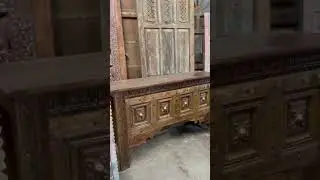 Boho Vintage furniture, rustic carved doors @mogulinterior        #slidingdoors #barndoors