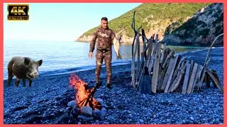 Ψαροτούφεκο στην πιο απομονωμένη παράλια της Ευβοίας🔱Επιβίωση 24 Ώρες Χωρίς Σκηνή 😱