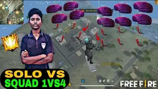 Solo vs Squad Game 1vs4 calache in Owar pawar Game play in Garena free fire 😎😈